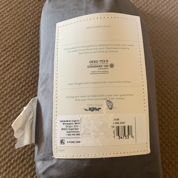 Casaluna 500 Thread Count Washed Supima Sateen Solid Pillowcase Set King… - Picture 5 of 5